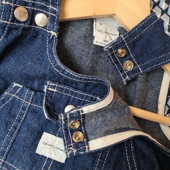 Calvin Klein Denim Jumper Dress, Size 18 Months - Picture 7 of 9